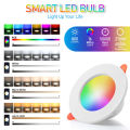 for Tuya Smart Bluetooth Downlight 10W LED RGBCW Dimmable Recessed Ceiling Lamp App Group Control Spotlight for Party Atmosphere. 