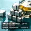 Stainless Steel Food Grade Frozen Ice Cubes, Metal Ice Particles, Long-Lasting Freezing, Reusable, Clean And Hygienic. 