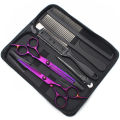Hair Scissors 6" Japan Stainless Hairdressing Scissors Blue Hair Scissors Barber Shop Thinning Scissors Haircut Set Comb C1001.