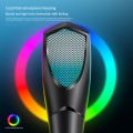 New Desktop Upright USB Condenser Microphone Gaming Microphone RGB Computer Cell Phone Microphone Simple Live Mic.