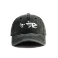 Fishbone Baseball Cap Summer Distressed Dad Hats Men Outdoor Fishing Skeleton Fish Bone Caps MZ-496. 