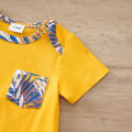 Summer Baby Short-Sleeve Outfit Set Full Print Tropical Beach Plants baby clothes Perfect for Vacation 0-18Months Boys and Girls.