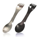 5-in-1 Tactical Camping Spork Stainless Steel Spoon & Bottle Opener Fork & Knife Can Opener Camping Utensils for Outdoor Hiking. 