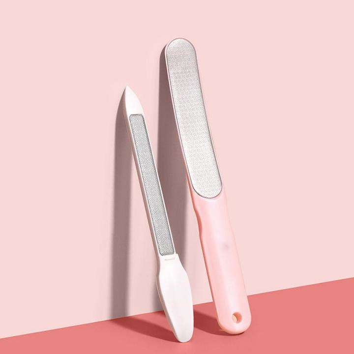 File For Rubbing Pink 2-piece Suit Nail File Stainless Steel Nail Polish File Manicure ...