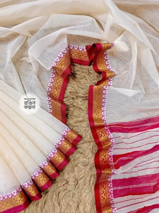 Fashionable%20%20Tangail%20Tat%20HalfSilk%20Arong%20Saree%20For%20Woman%20-Comfortable%20&%20Suitable%20%E2%99%A5%EF%B8%8F%20-%20Image%203