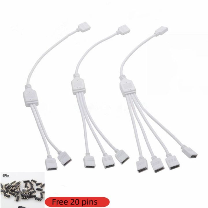 RGB LED Strip Light Link lines Solder-Free Connecting Cable 4pin One ...