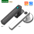 RAYKUBE M5 Tuya BLE Fingerprint Door Lock Digital Electronic Lock with Password/Key/IC Card/ Smartlife/ Tuya APP Unlock. 