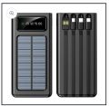 Batiaoma 10000mAh Solar Power Bank Portable Fast Charging With LED Light 4 Built-in cables. 