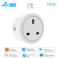 Tuya Smart Socket WiFi 20A  UK Plug Home Alexa Voice Control With Energy Monitering Timer Function Power Outlet Set 3-pin. 
