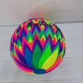 PVC Rainbow Football + 1 Nozzle, Single Un-inflated Plastic Rainbow Multicolor Football ~20 cm. 