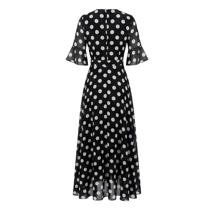 New%20Women's%20Attractive%20Stylish%20Premium%20Quality%20Dot%20Print%20One%20Piece%20Long%20Kurti%20-%20Image%204