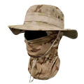 Camo Wide Brim Boonie Bucket Hat with Balaclava Face Mask UV Protection Sun Hat Fishing Bucket Hat for Hunting Hiking.