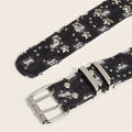 1PC New Fashion Luxury Belt Black Punk Accessories Blue Denim Girdle HipHop Y2k Star Hollowed Pin Buckle Waistband，For Men Women. 