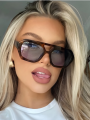 Cross Border European and American Double Beam Irregular Sunglasses 2023 New Retro Personalized Sunglasses Popular on the Intern.