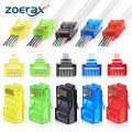 50PCS RJ45 Cat6 Pass Through Connectors, Assorted Colors EZ to Crimp Modular Plug for Solid Or Stranded UTP Network Cable. 