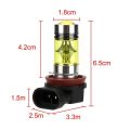 2x H11 H8 Super Bright LED Bulbs 3000K Yellow 100W 1500LM DRL Fog Light 20-SMD.