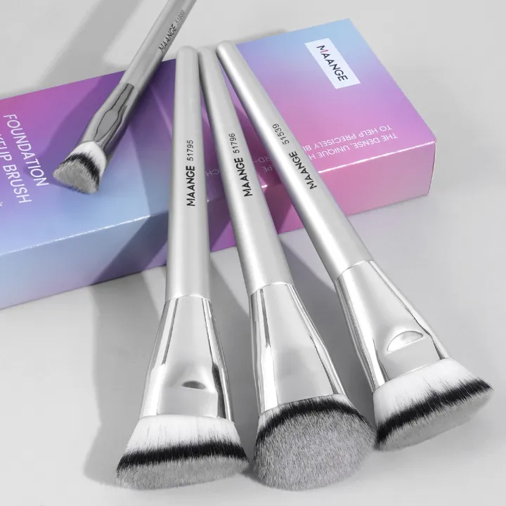MAANGE%204pcs%20Main%20Makeup%20Brushes%20Set%20Flat%20Top%20Foundation%20Brushes%20Angled%20Contoured%20Brush%20Dense%20Bristle%20Face%20Makeup%20Tool%20for%20Beauty%20-%20Image%207