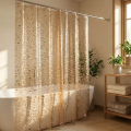 3D Pebble Design Shower Curtain Waterproof PEVA Thick Semi-Transparent Bathroom Partition Door Curtain for Shower Room. 