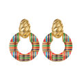 Kissmoon Trendy Woven Striped Texture Hoop Colorful Enamel Twisted Stainless Steel Earrings for Women Party Daily Jewelry s. 