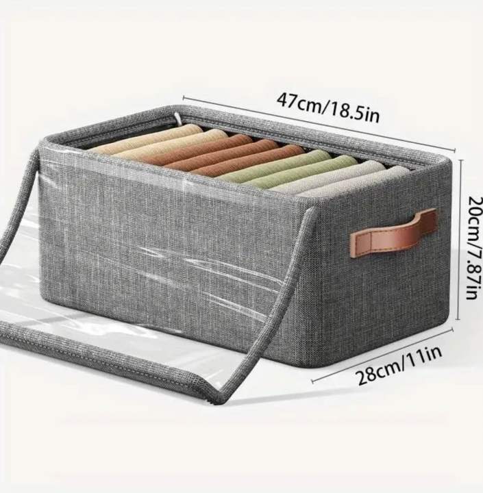 Wardrobe%20Clothes%20Storage%20Box%20With%20Cover%20with%20Steel%20Frame%2048x30x20%20cms%20(%2026%20Litres%20)%20-%20Image%203