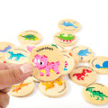 Children Wooden Toy Memory Find The Same Dinosaur Matching Jigsaw Puzzle Game Montessori Baby Educational Toys For Kids. 