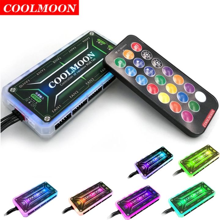 COOLMOON RGB Controller 12V 5A 6Pin RGB Cooling Fan Smart Remote ...