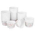 Cabilock 100pcs Disposable Ice Cream Cups Dessert Bowls Dot Paper Cups Party Supplies. 