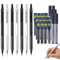 Low Center of Gravity Metal Mechanical Pencil Set 0.3-2.0mm Lead Refill Automatic Pencil Art Sketch Painting Writing Stationery. 