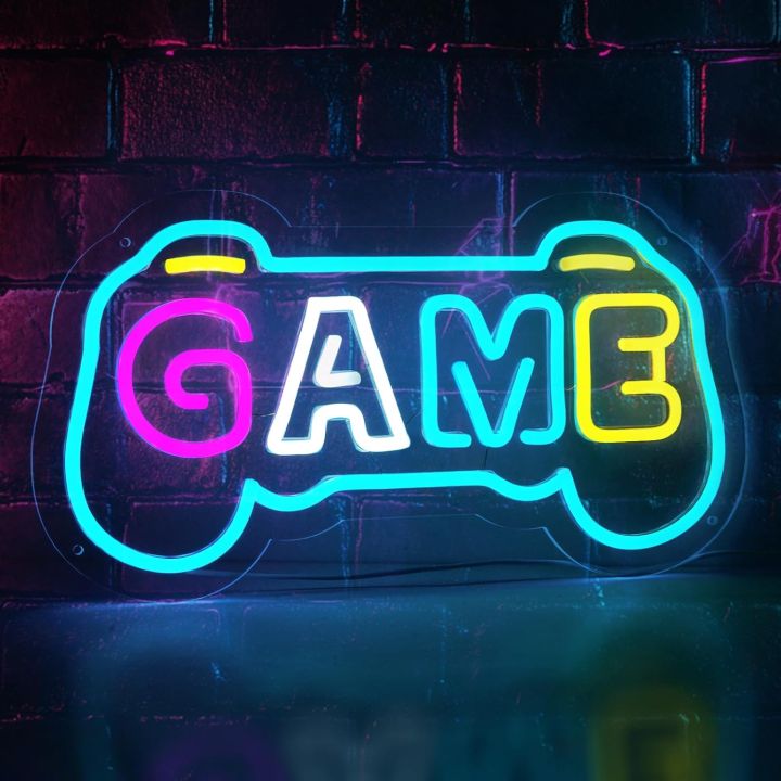 Game Neon Sign for Gamer Room Decor Gamepad Shape LED Game Light for ...