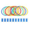 Outdoor Kids Funny Physical Training Sport Toys Lattice Jump Ring Set Game with 10 Hoops 10 Connectors for Park Play Boys Girls. 