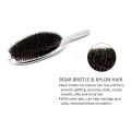 1pc Luxury Gold and Silver Color Boar Bristle Paddle Hair Brush Oval Hair Brush Anti Static Hair Comb Hairdressing Massage Comb.