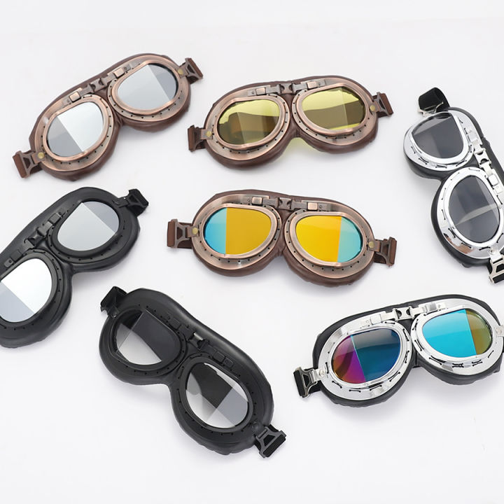 Gafas De Piloto Estilo Aviador Retro Con Lente Claro Para Moto Harley O Scooter