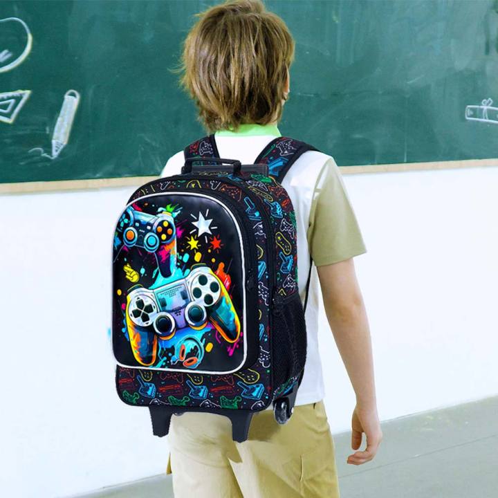 Rolling%20Backpack%20for%20Boys,%20Kids%20Roller%20Wheels%20School%20Bookbag%20with%20Lunch%20Bag,%20Wheeled%20School%20Bag%20for%20Children%20-%20Image%206
