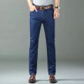New Ice Silk Thin Denim Jeans for Men Blue Straight Stretch Cotton Denim Pant Business Casual Lightweight Trousers Spring Summer. 
