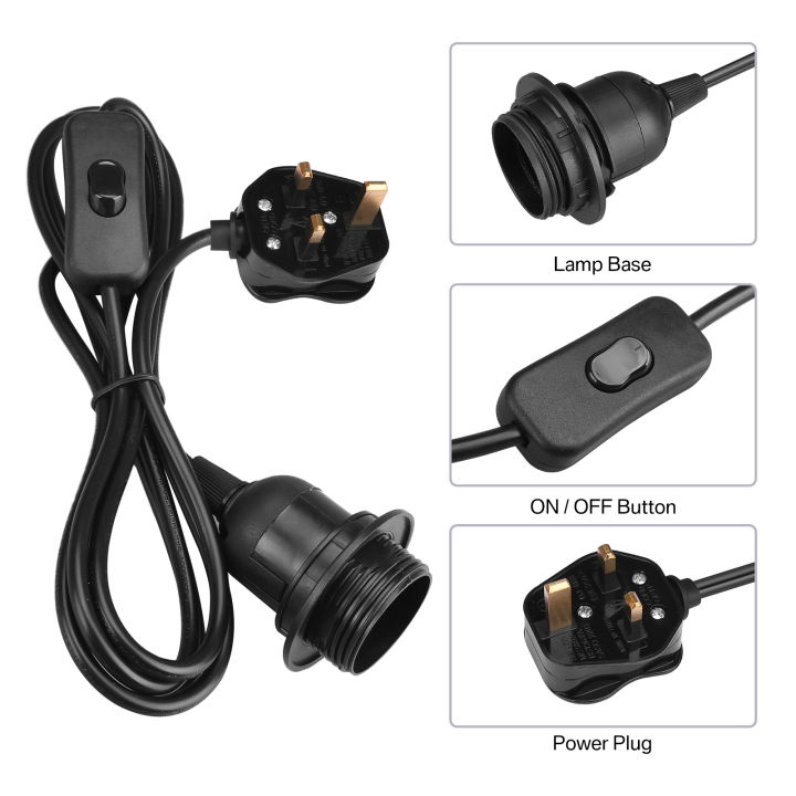 2Pcs%20UK%20Plug%20Ceiling%20Pendant%20Light%20Fitting%20E27%20Screw%20Lamp%20Holder%20with%20Switch%202%20Core%20Extension%20Cable%20Pendant%20Light%20Fitting%20Kit%20-%20Image%202