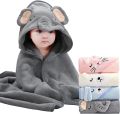 Baby Hooded Towel 31x31 in - Organic Cotton Bath Set, Quick Dry & Absorbent with Animal Design (Baby Shower , 1-Piece Set). 