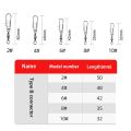 JSFUN 5 Size 100pcs/Pack Swivels Fishing Connector Pin Bearing Rolling Swivel Snap Fastlock Clips Fishhook Fishing Tackle.