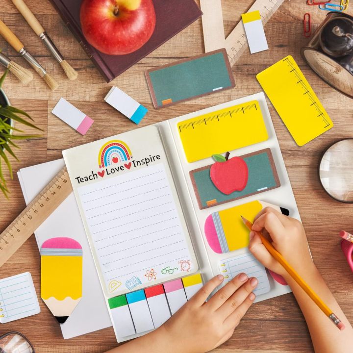 Teachers'%20Day%20Theme%20Sticky%20Note%20Combination%20This%20multi-piece%20set%20of%20cute%20school%20themed%20handbill%20stickers%20cartoon%20Sticky%20notes%20-%20Image%206