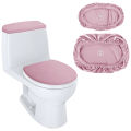 2pcs of Solid Color Elastic Toilet Seat Cover Easy To Disassemble Durable Toilet Lid Water Tank Dust Protection Cover Bathroom.