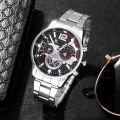 Luxury Brand Men Business Watch Stainless Steel Calendar Big Dial Watches for Men Fashion Sports Casual Quartz Wristwatch Clock. 