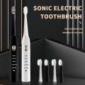 Jianpai Adult Black White Classic Acoustic Electric Toothbrush Adult 5-gear Mode USB Charging IPX7 Waterproof Acoustic Electric.