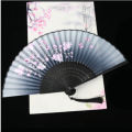 Retro Style Folding Fan Female Japanese Pattern Retro Cloth Art Craft  Home Decoration Ornament Dancing Hand Fan. 