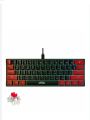 Jedel Gaming Rgb Keyboard Mechanical with Red Switch Colorful Backlight Black and White Combination Keys PAK FF. 
