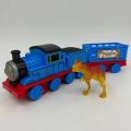 [Ready to Send] cartoon train Thomas train crash back carry 1 dinosaur baby toy with fire. 