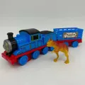 [Ready to Send] cartoon train Thomas train crash back carry 1 dinosaur baby toy with fire. 