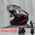 ORZ-161 Modular Filp up Motorcycle Helmet Full Face Racing Helmet Dual Visors DOT Approved motosiklet kaskı. 