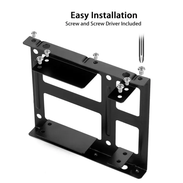 Metal%20Dual%202.5"%20To%203.5"%20Hard%20Drive%20Bay%20Mounting%20Bracket%20-%202%20X%202.5"%20To%203.5"%20HDD%20/%20SSD%20Mounting%20Bracket%20-%20Image%204