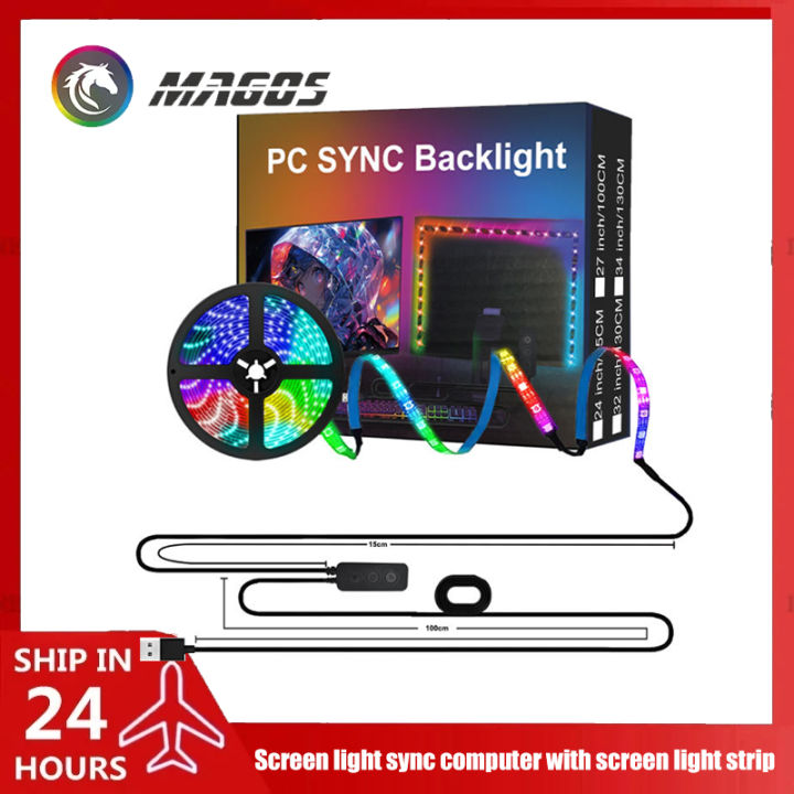 Computer Monitor Ambilight Lights PC E-Sport Gamer Ambient RGB Strip ...