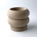 Indoor Beige Flower Planter Pot, Customise 3D Printed Unique Flower & Succulent Pot. 