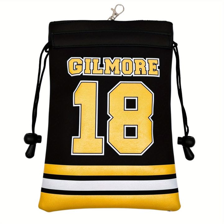 Happy Gilmore 18 Durable Golf Valuables Pouch PU Leather Golf Pouch with DrawstringClosure Golf Ball Handbag Portable BallPouch
